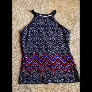 Tribal print top.
